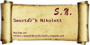 Seszták Nikolett névjegykártya