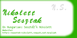 nikolett sesztak business card